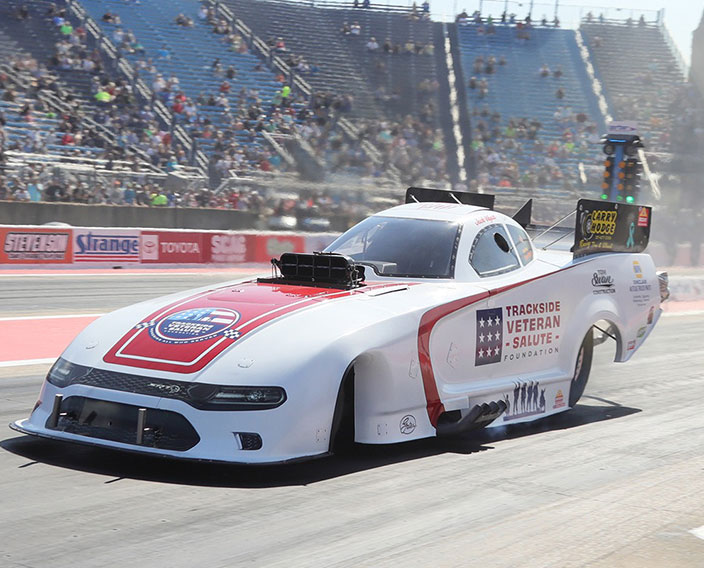 Trackside veterans branded drag car by Wellspring